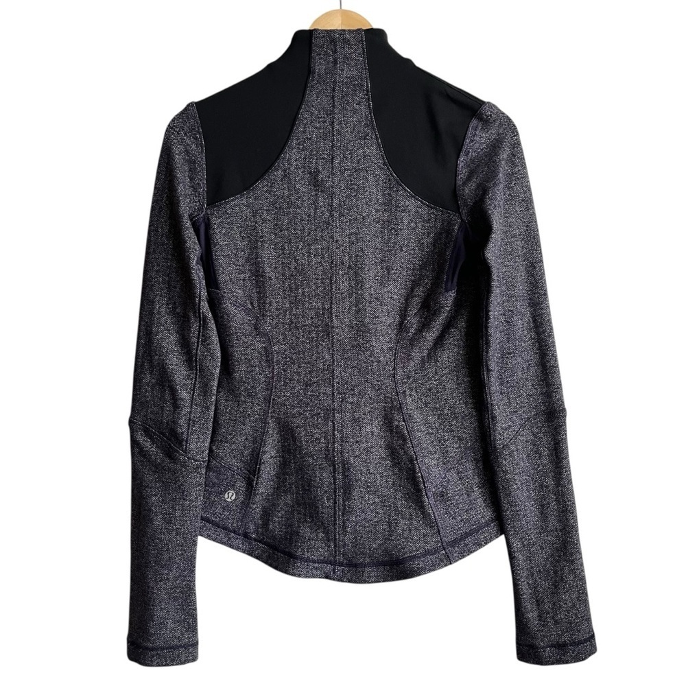 Lululemon Forme Jacket Black Swan Herringbone Luon Size 6 - Picture 6 of 12